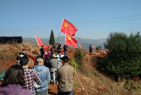 2 從村里出來，一路蜿蜒。長蛇般的隊伍走向植樹山坡。_副本.jpg